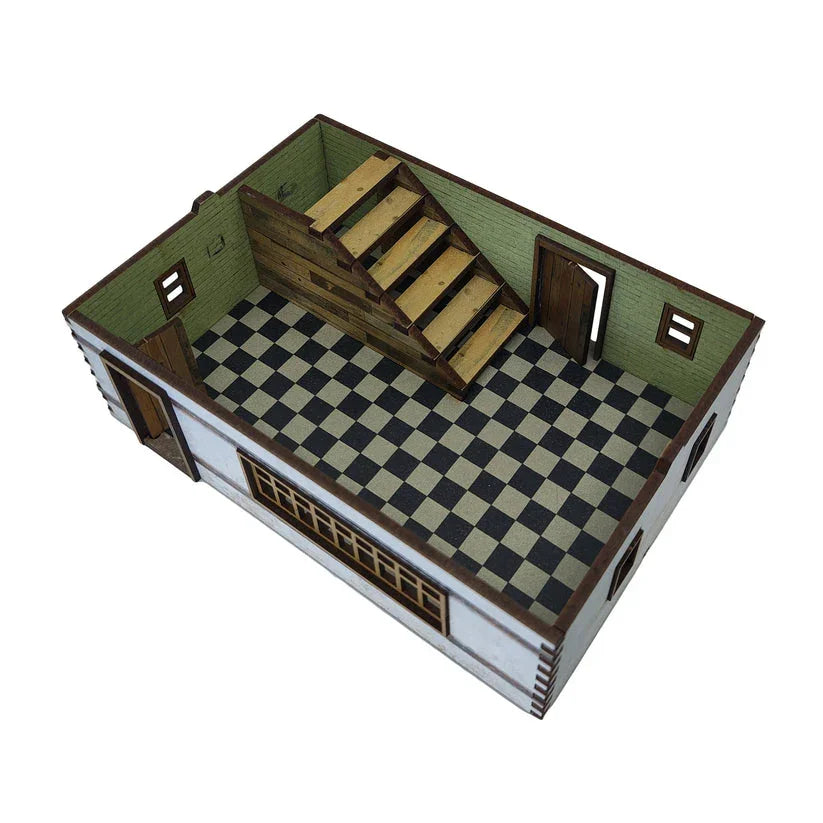 Battlefield Accessories: Double Story Shop - White render - 28mm (TTR)