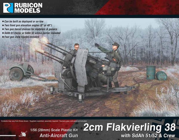 2cm Flakvierling 38 with SdAh 51/52 Trailer & Crew - Gap Games