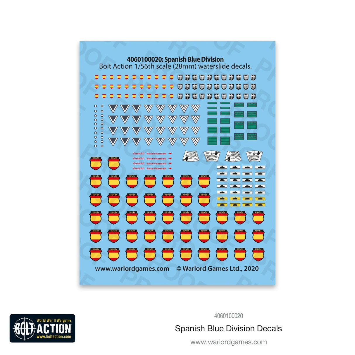 Bolt Action: Spanish Blue Division Decals