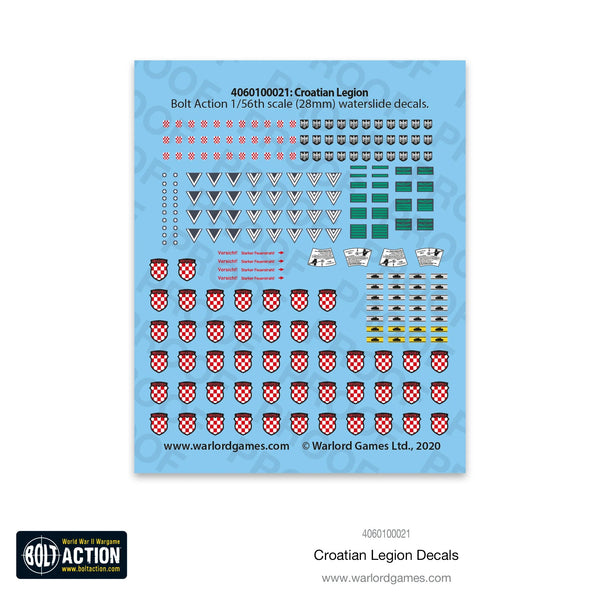 Bolt Action Croatian Legion decals