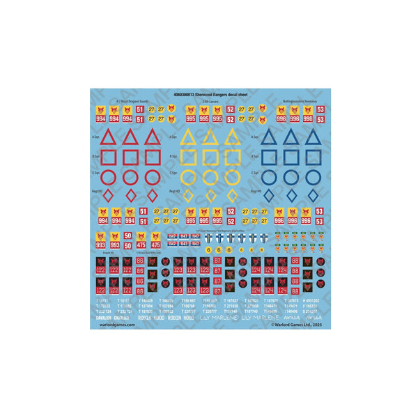 Bolt Action Sherwood Rangers Decal Sheet
