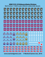 Bolt Action US Airborne decal sheet