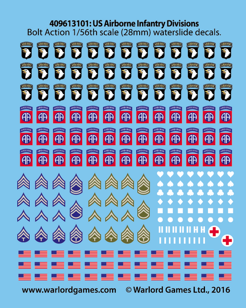 Bolt Action US Airborne decal sheet