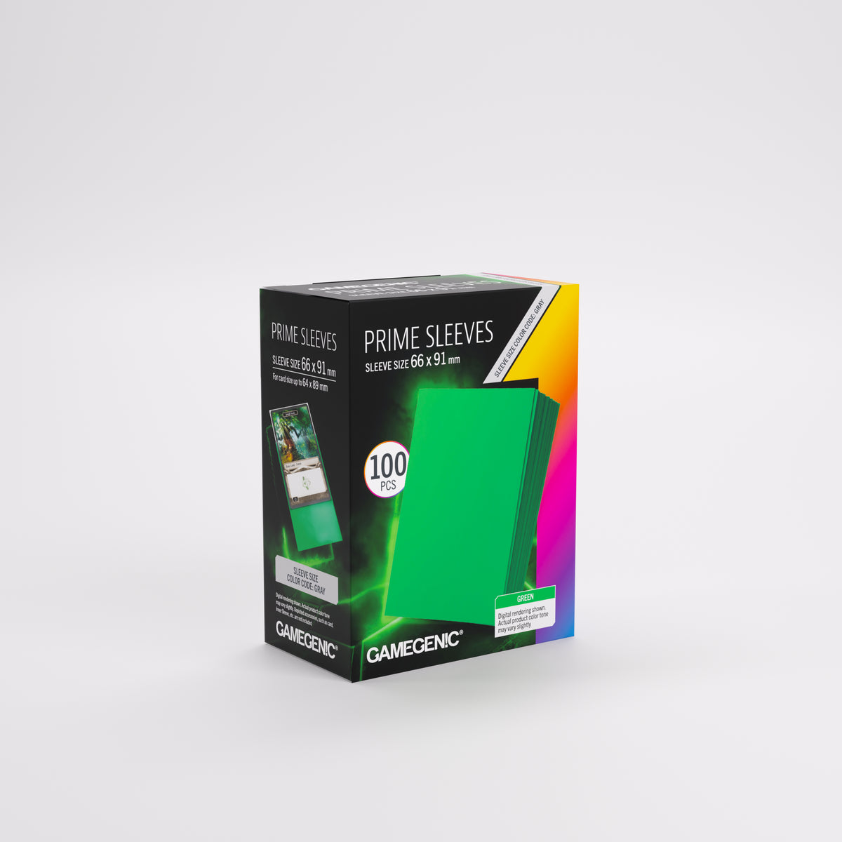 Gamegenic Prime Card Sleeves Green (66mm x 91mm) (100 Sleeves Per Pack)