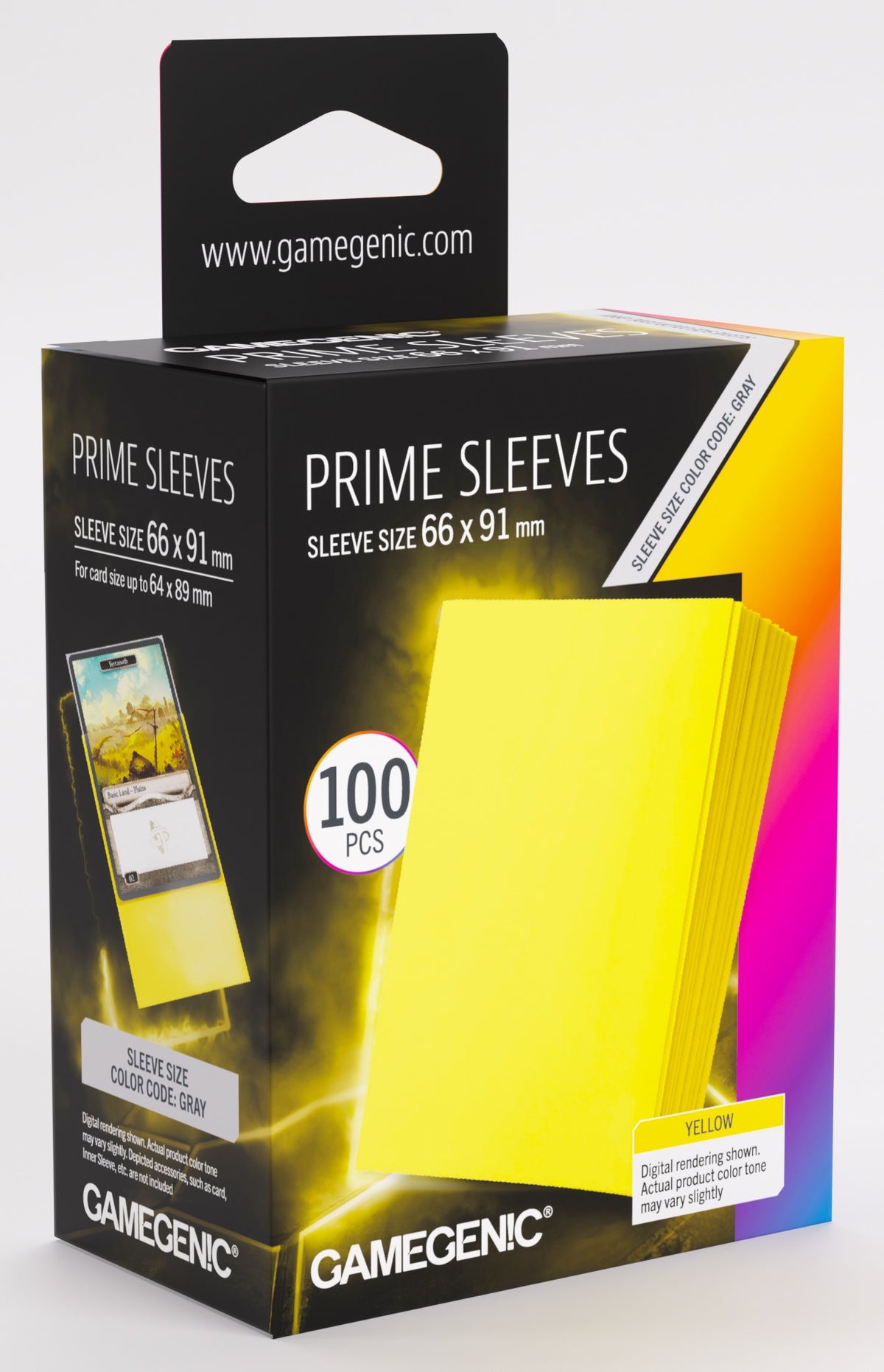 Gamegenic Prime Card Sleeves Yellow (66mm x 91mm) (100 Sleeves Per Pack)