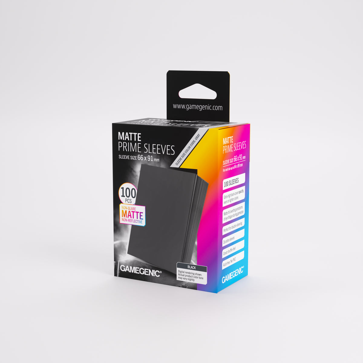 Gamegenic Matte Prime Card Sleeves Black (66mm x 91mm) (100 Sleeves Per Pack)