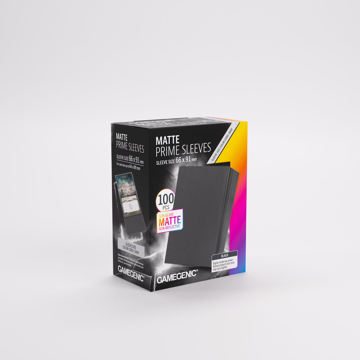 Gamegenic Matte Prime Card Sleeves Black (66mm x 91mm) (100 Sleeves Per Pack)