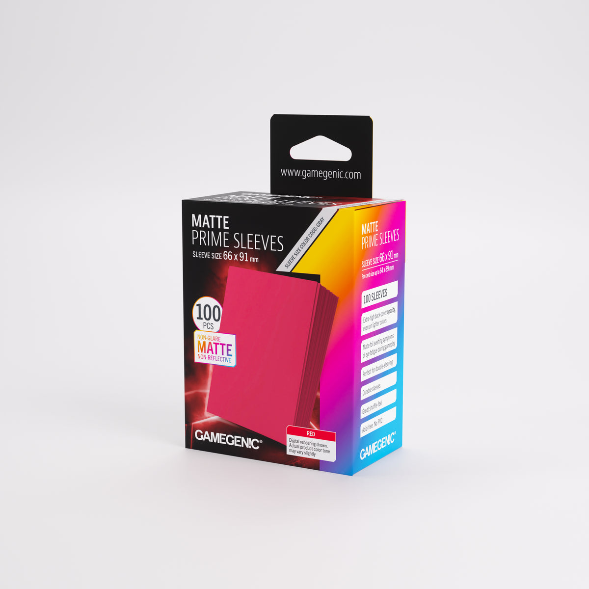 Gamegenic Matte Prime Card Sleeves Red (66mm x 91mm) (100 Sleeves Per Pack)