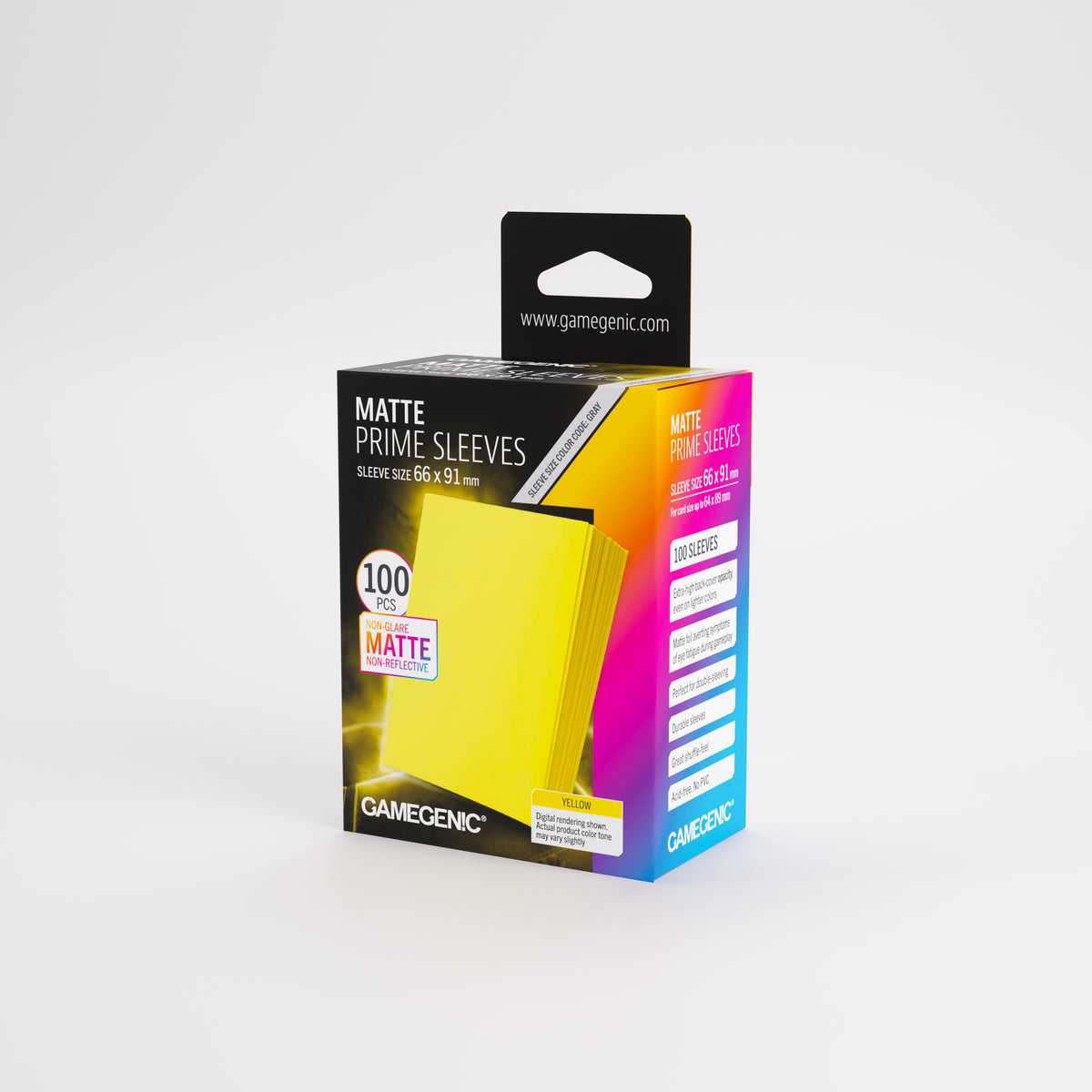 Gamegenic Matte Prime Card Sleeves - Yellow (66mm x 91mm) (100 Sleeves Per Pack)