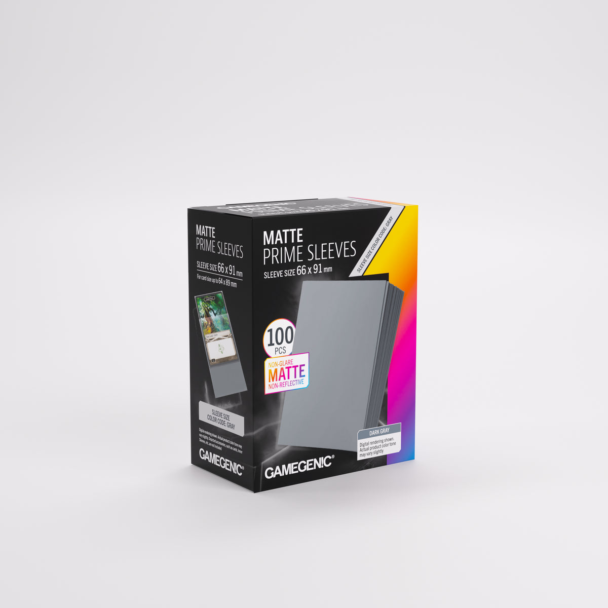Gamegenic Matte Prime Card Sleeves Dark Gray (66mm x 91mm) (100 Sleeves Per Pack)