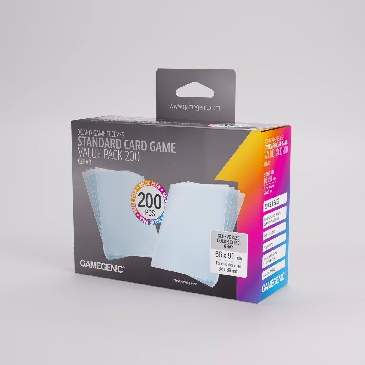 Gamegenic Prime Sleeves - Standard Card Game-Size Value Pack 200 (66mm x 91mm)