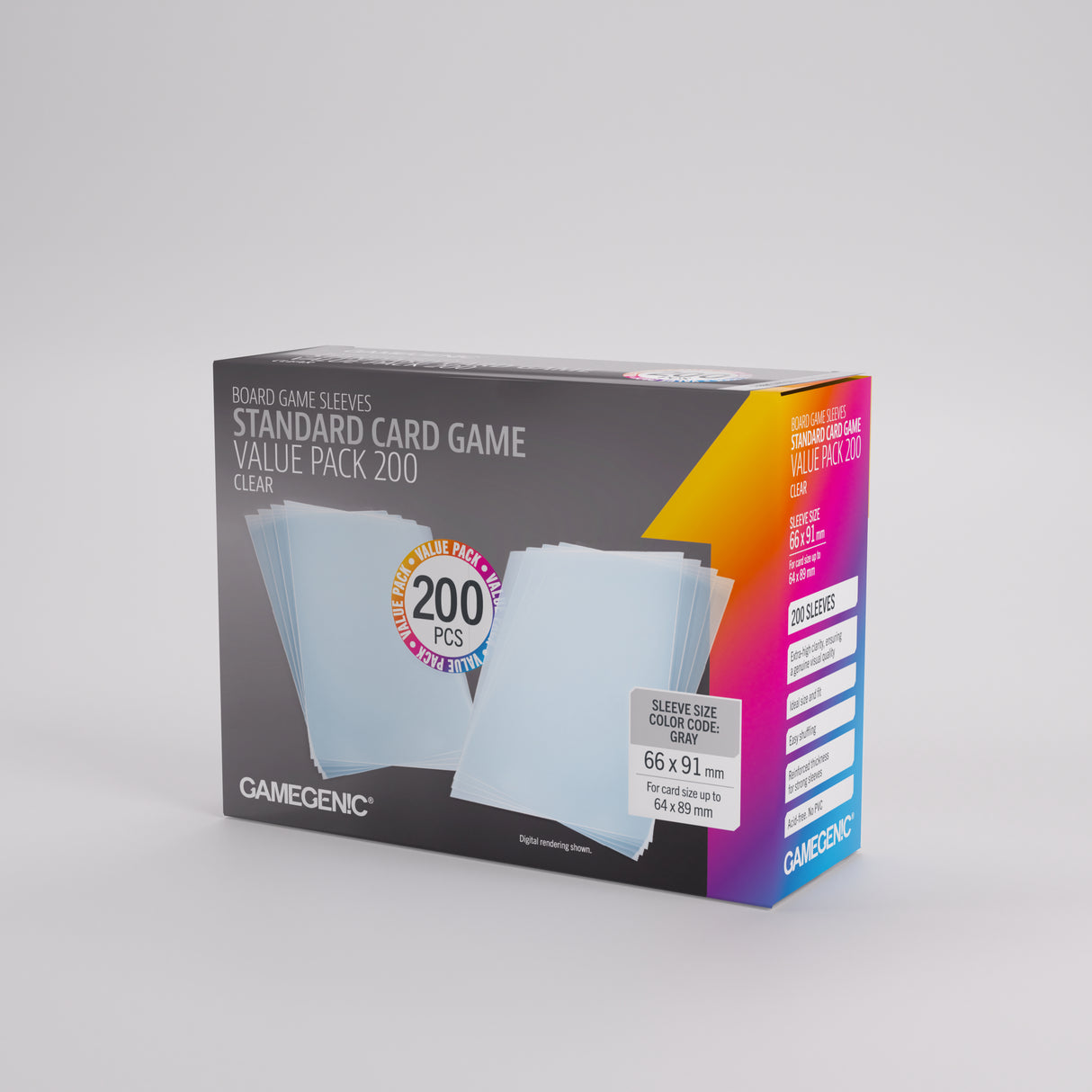 Gamegenic Prime Sleeves - Standard Card Game-Size Value Pack 200 (66mm x 91mm)