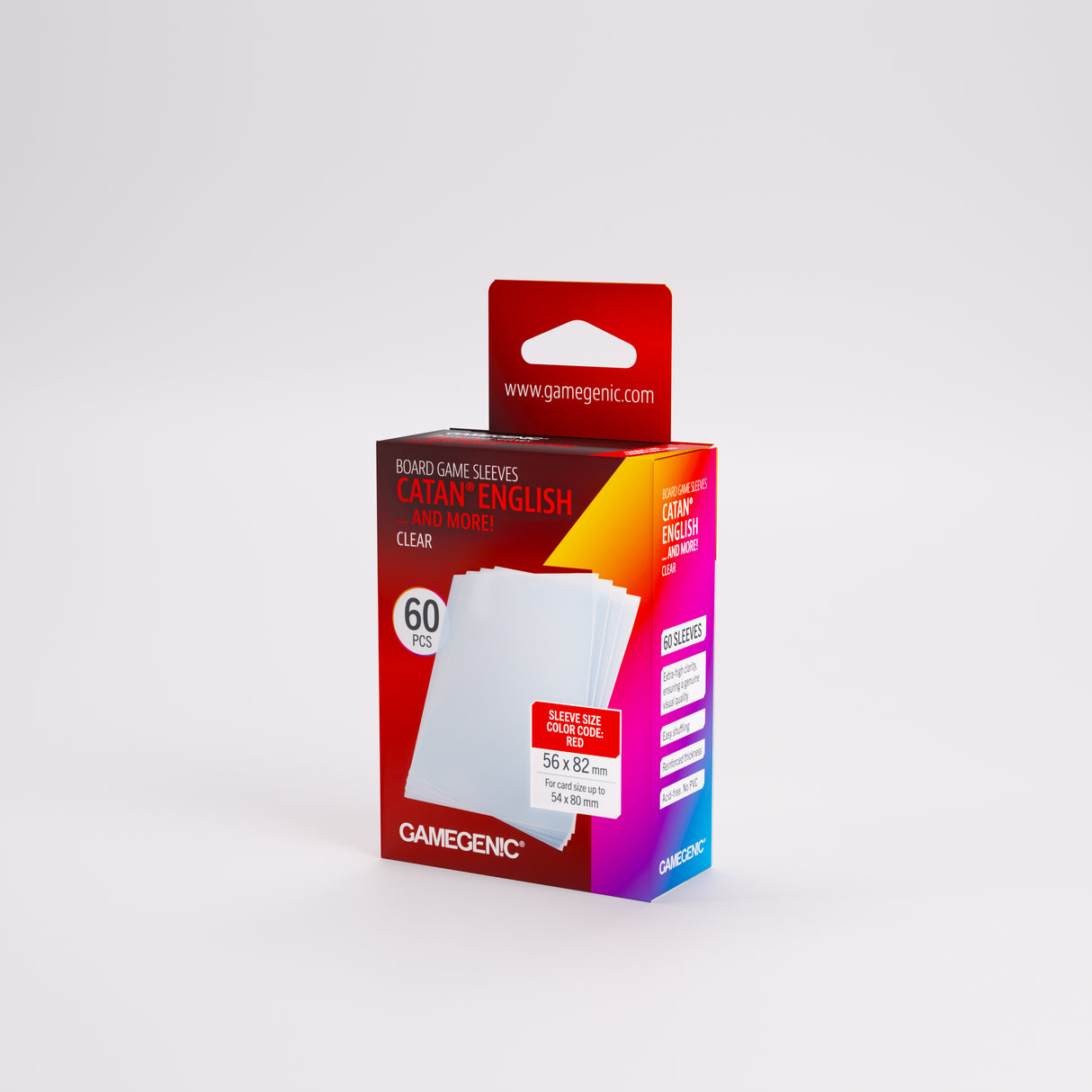 Gamegenic Board Game Card Sleeves - CATAN English Clear (56mm x 82mm) (60 Sleeves Per Pack)