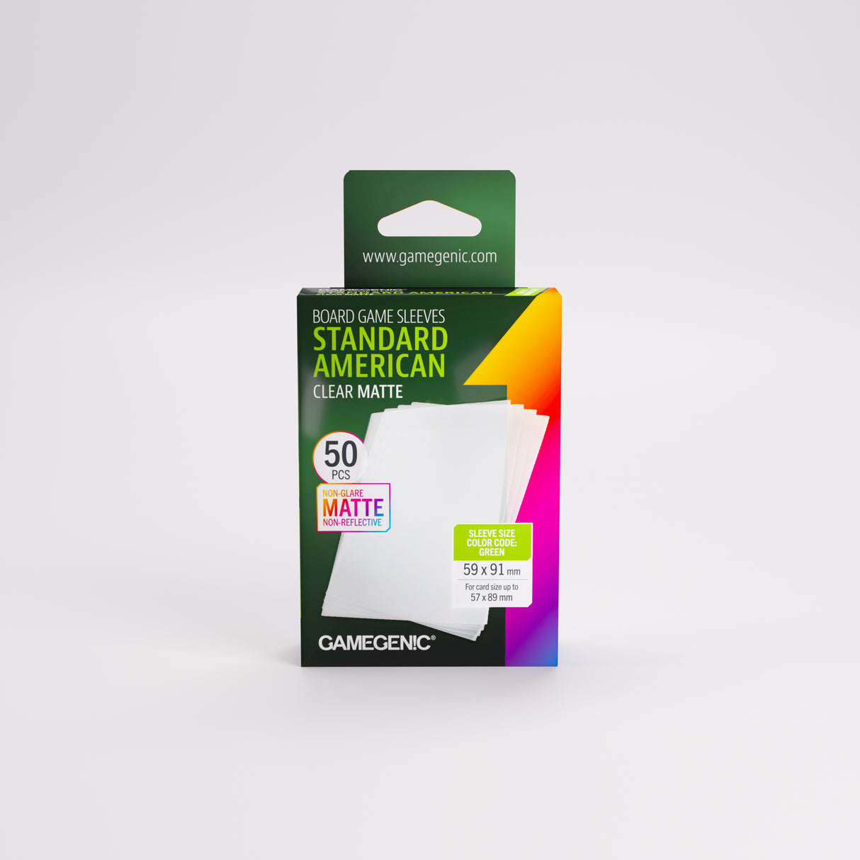 Gamegenic Board Game Card Sleeves - Standard American Clear Matte (59mm x 91mm) (50 Sleeves Per Pack)