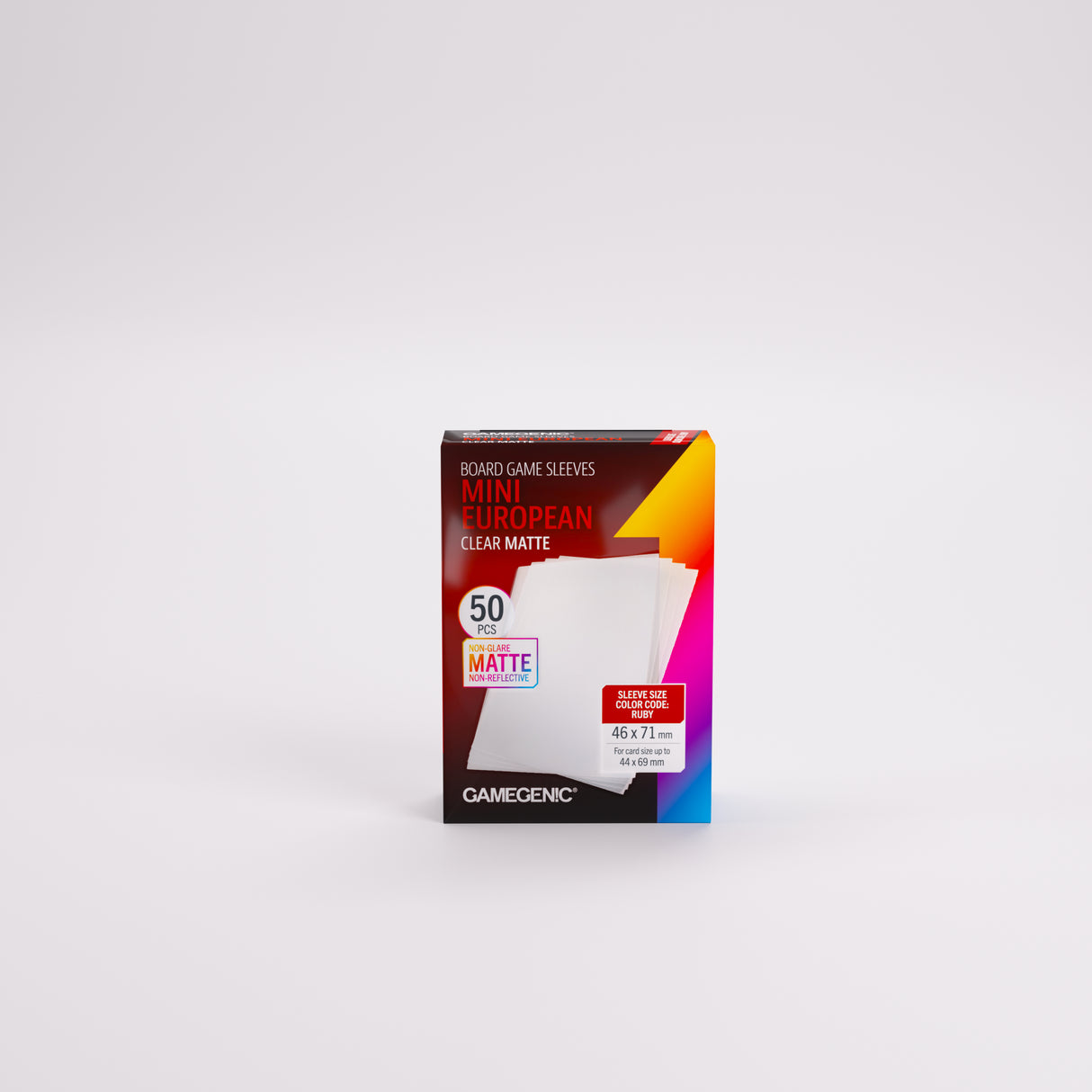 Gamegenic Board Game Card Sleeves - Mini European Clear Matte (46mm x 71mm) (50 Sleeves Per Pack)