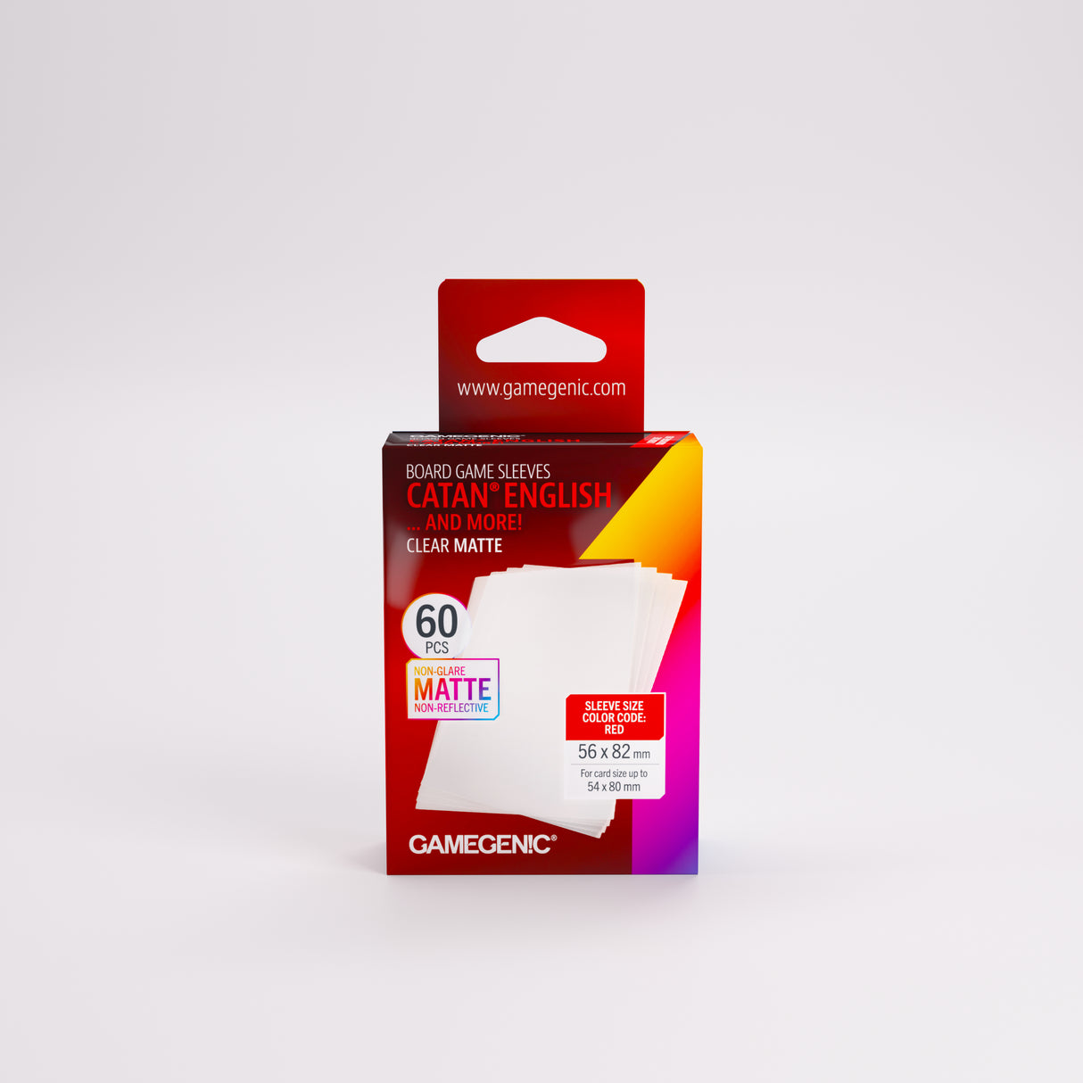 Gamegenic Board Game Card Sleeves - CATAN English Clear Matte (56mm x 82mm) (60 Sleeves Per Pack)
