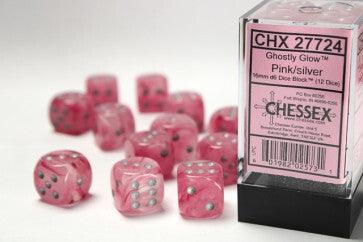 CHX 27724 Ghostly 16mm D6 Dice Block Pink/Silver - Gap Games