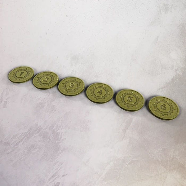 One page Rules - Grimdark Future - Metal Objective Markers (6) - Pre-Order