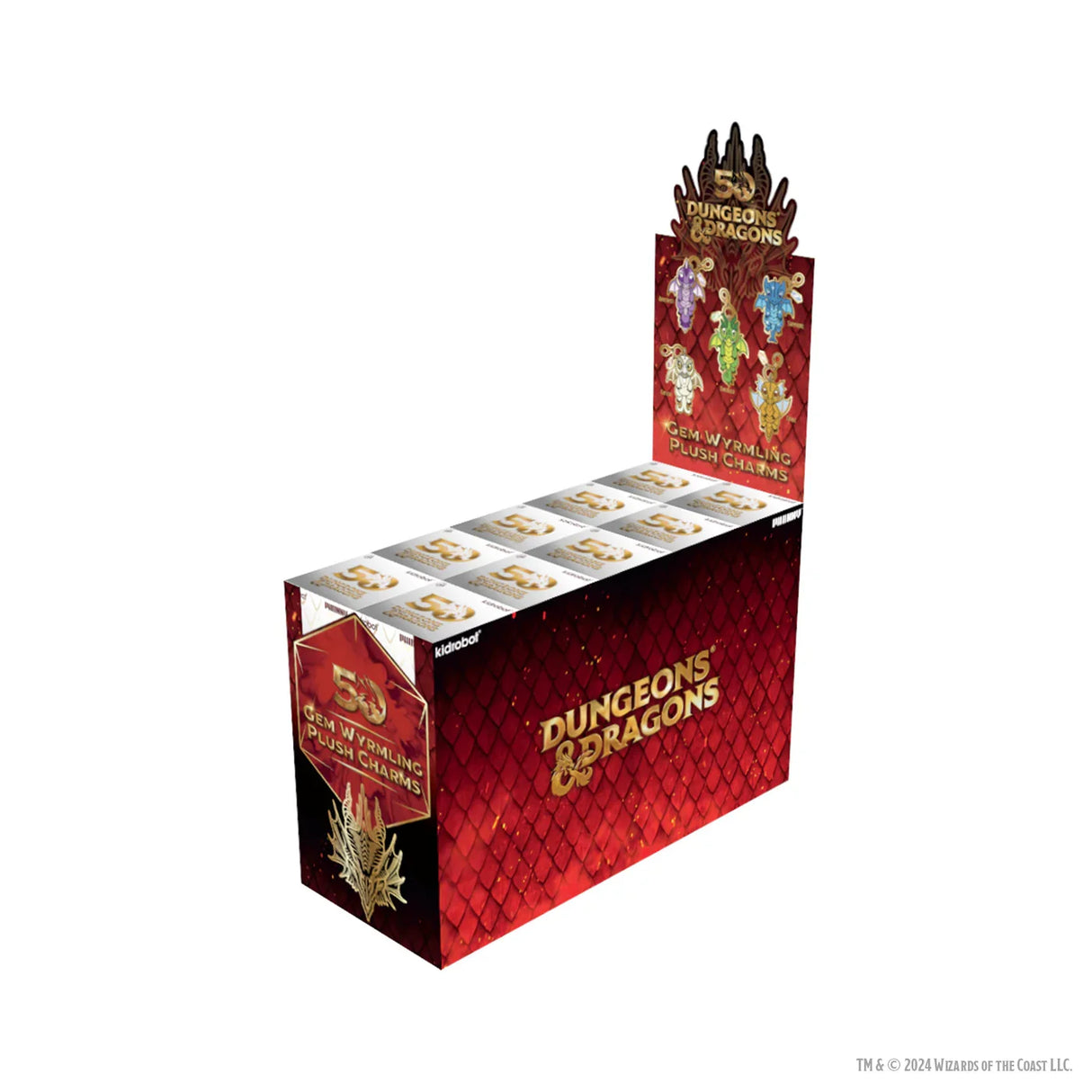Dungeons & Dragons: 3" Plush Charms Assortment - Gem Wyrmling 50th Anniversary Display