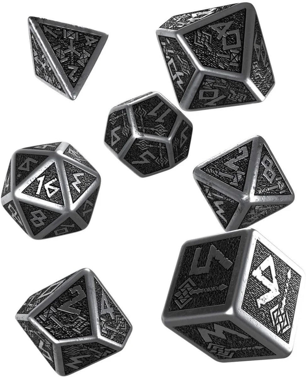 Q Workshop - Dwarven Metal & Black Dice Set 7