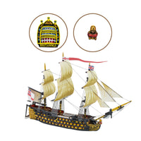 HMS Britannia (Royal Navy 1st Rate) - Ship with Figure Head & Back Plate Bundle
