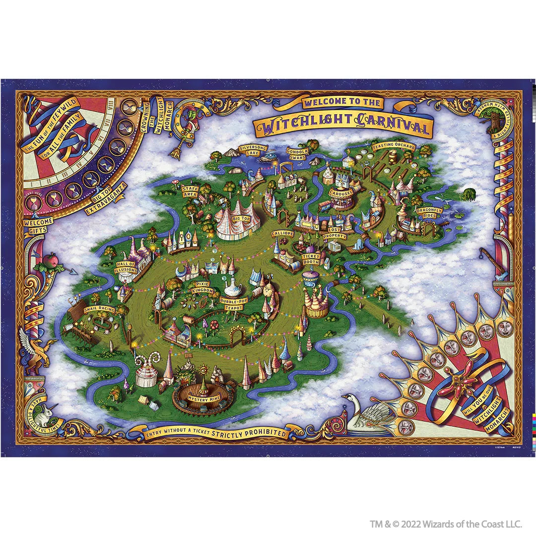 D&D Icons of the Realms The Domain of Prismeer and The Witchlight Carnival Wall Map