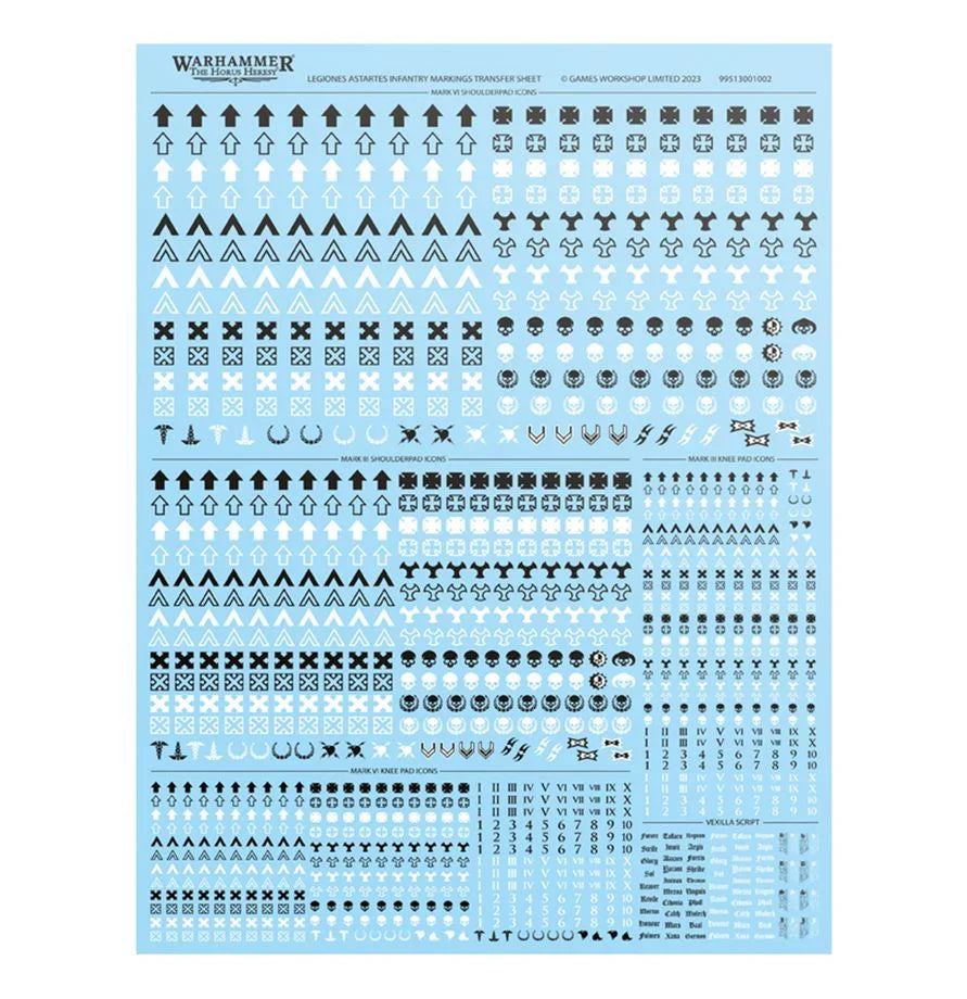Horus Heresy: Legiones Astartes Infantry Markings Transfer Sheet