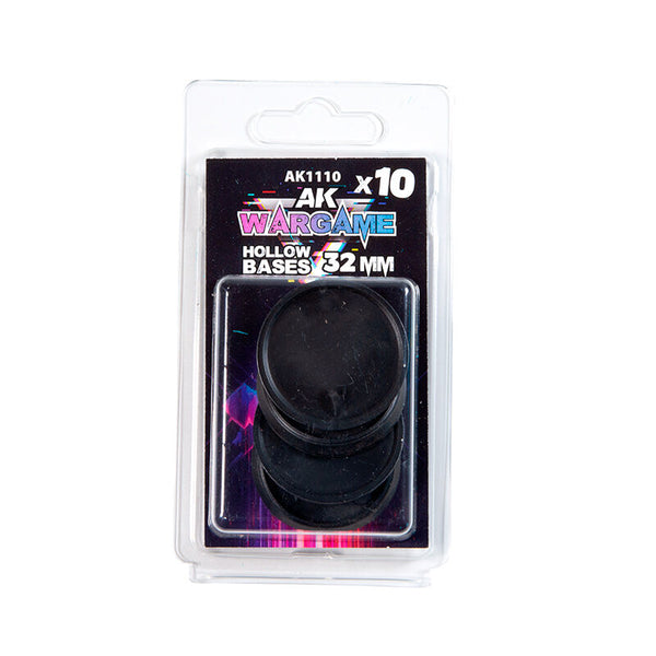 AK Interactive Plastic Wargame Bases: Hollow Base 32mm - x 10