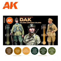 AK Interactive Figure Series: DAK Soldier Uniform Colors Acrylic Paint Set 3rd Generation