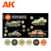 AK Interactive AFV Series: British Desert Colours Acrylic Paint Set 3rd Generation