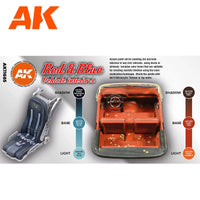 AK Interactive Civil Series: Red And Blue Interior Colors Acrylic Paint Set 3rd Generation