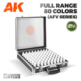 AK Interactive AFV Series: Briefcase 80 Colors Acrylic Paint Set 3rd Generation