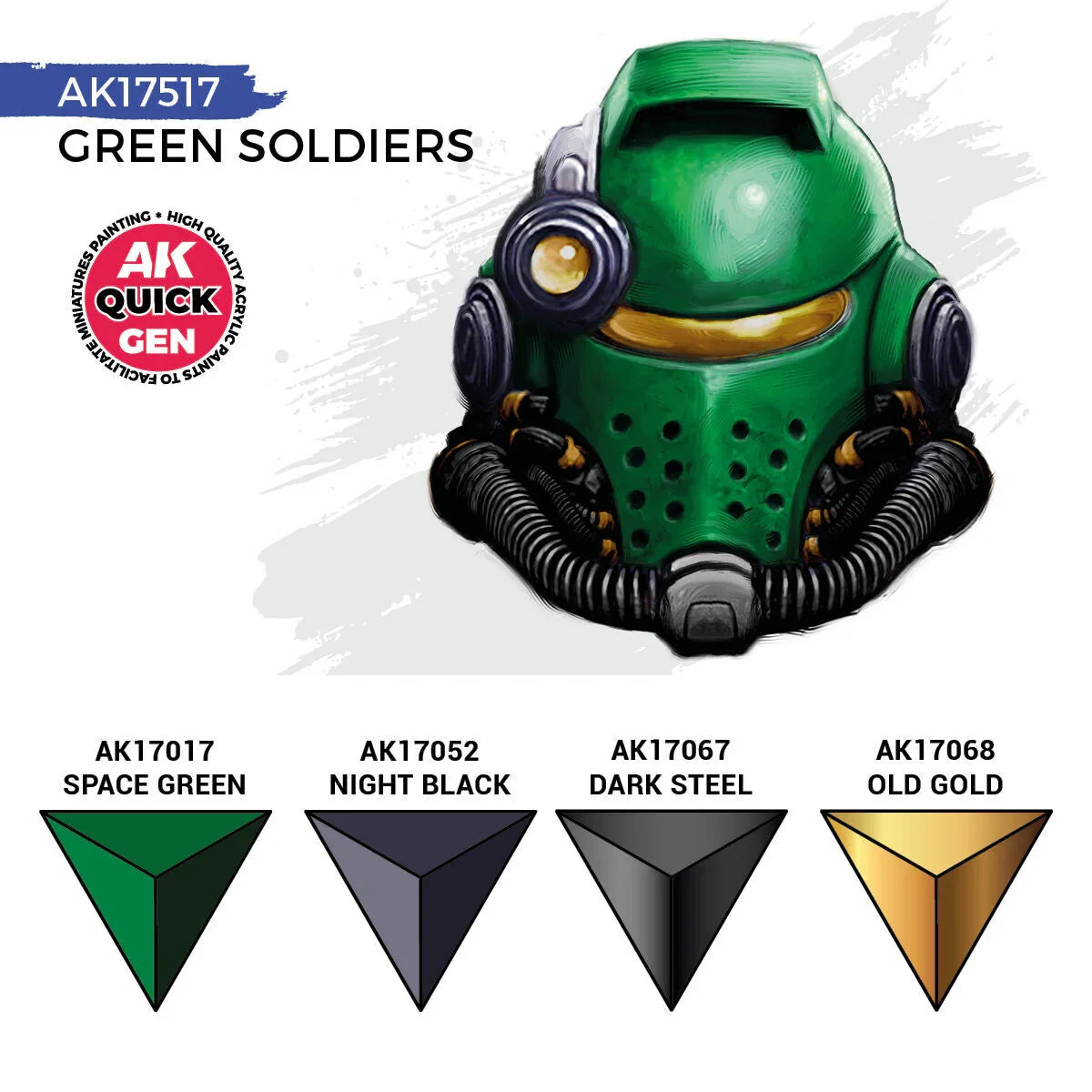 AK Interactive Quick Gen: Green Soldiers Acrylic Paint Set (4 Colours)