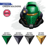 AK Interactive Quick Gen: Green Soldiers Acrylic Paint Set (4 Colours)