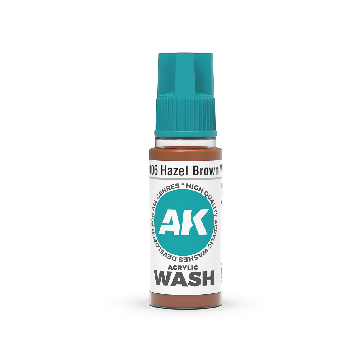 AK Interactive Acrylic Wash: Hazel Brown Wash 18ml