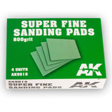 AK Interactive - Super Fine Sanding Pads 800 grit. 4 units