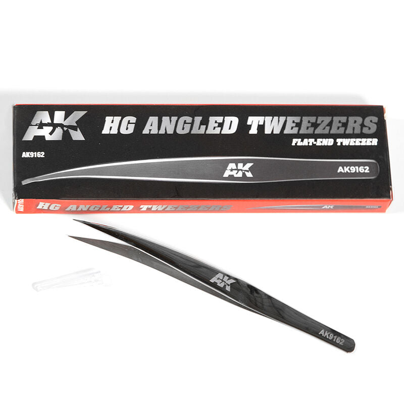 AK Interactive - Hg Angled Tweezers 02 (Flat-End)