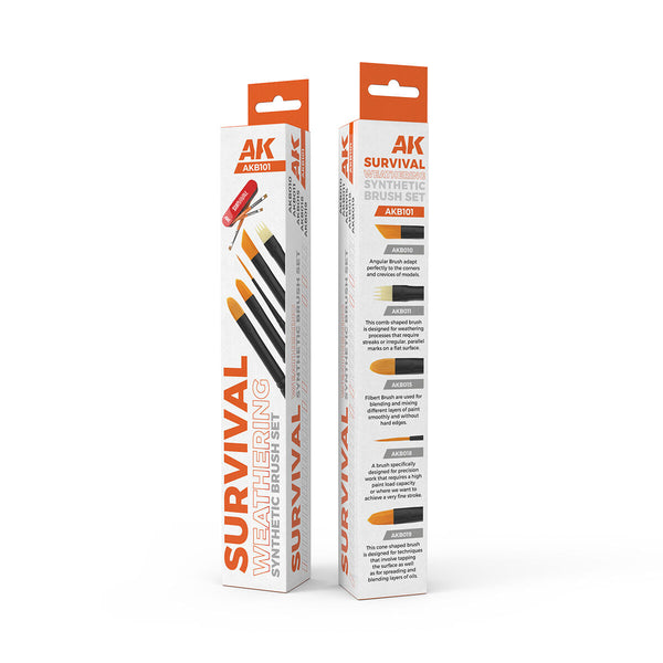AK Interactive Survival Weathering Brushes Set (5 Brushes)