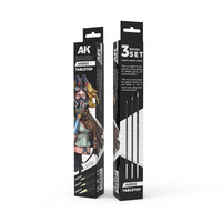 AK Interactive Tabletop Syntethic Brushes Set (3 Brushes)