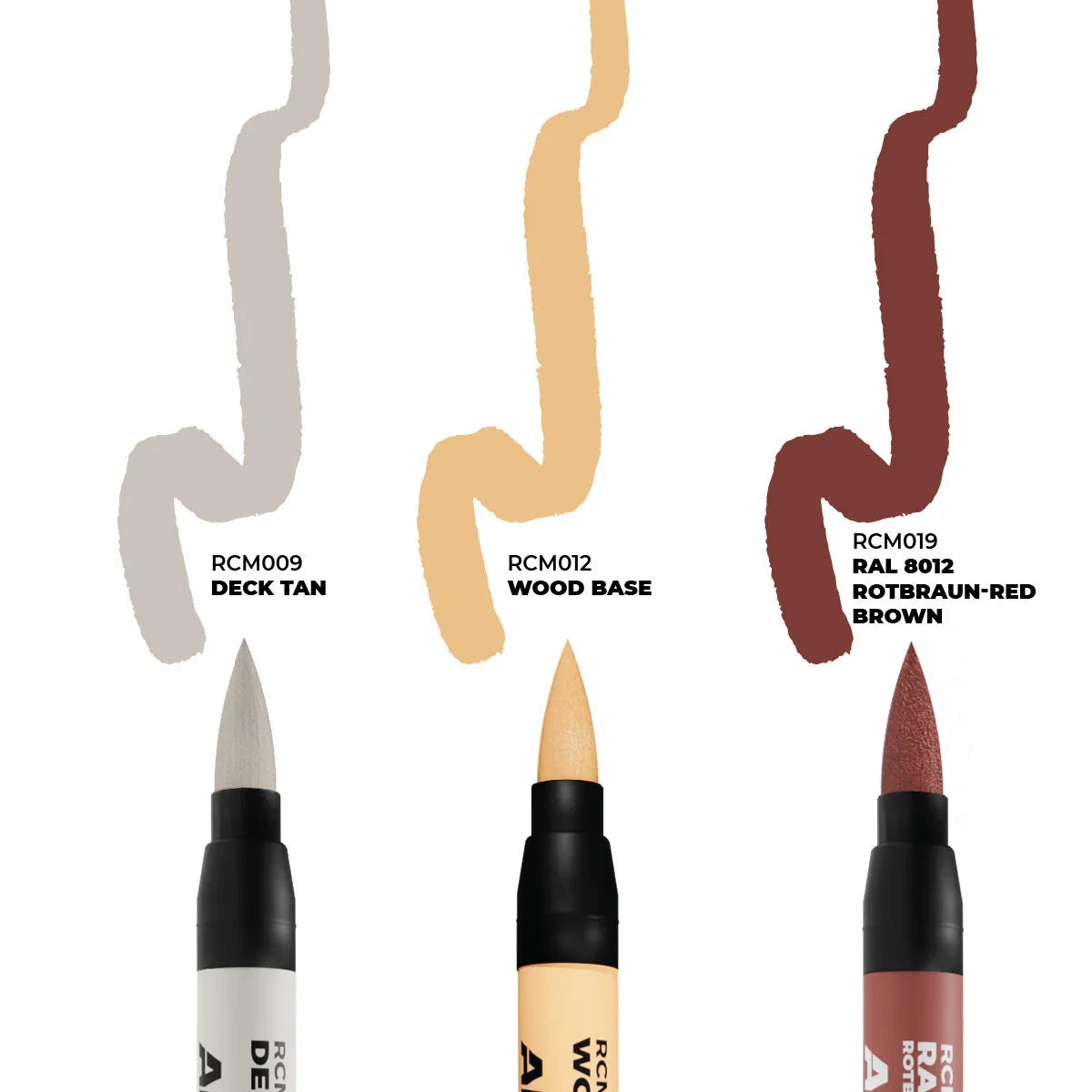 AK Interactive Real Colors Markers: Ships & Decks - Set 3 Arcylic Paint Markers