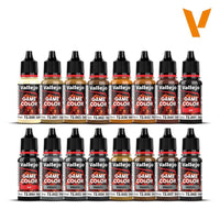 Vallejo Game Colour Leather & Metal - 16 Colour Acrylic Paint Set