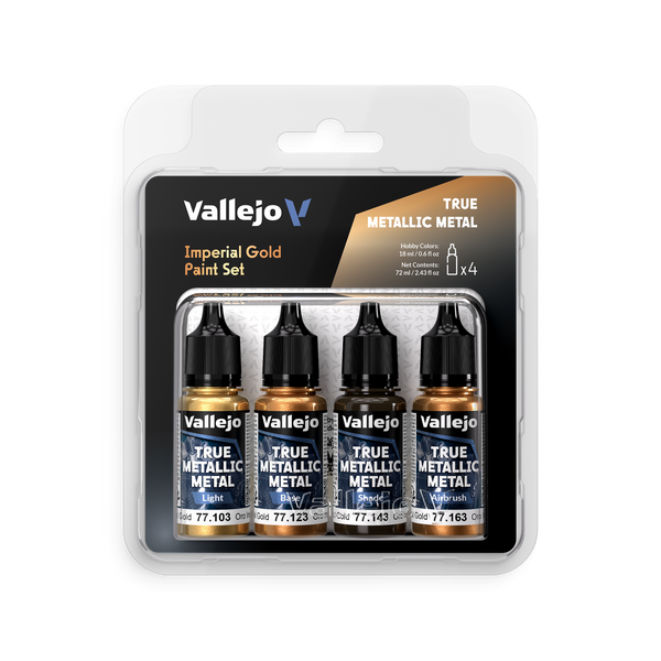 Vallejo True Metallic Metal Imperial Gold - 4 Colour Paint Set