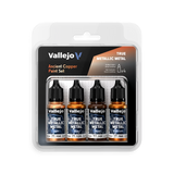 Vallejo True Metallic Metal Ancient Copper - 4 Colour Paint Set