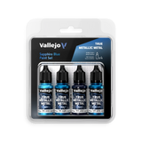 Vallejo True Metallic Metal Sapphire Blue - 4 Colour Paint Set