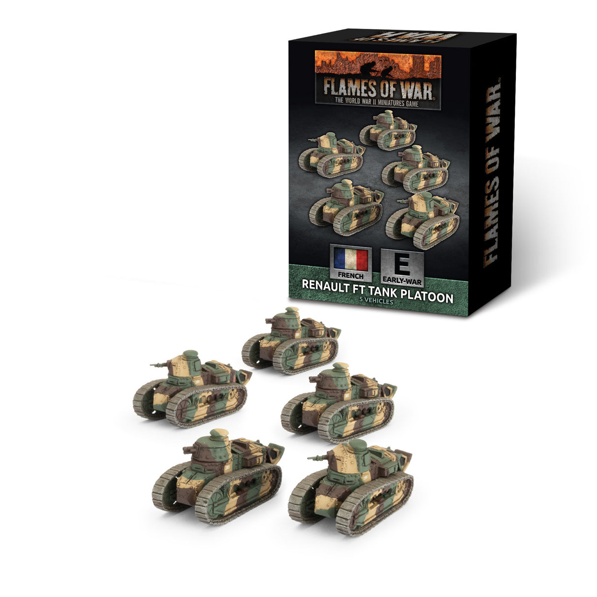 Flames of War: French: Renault FT Tank Platoon (x5)