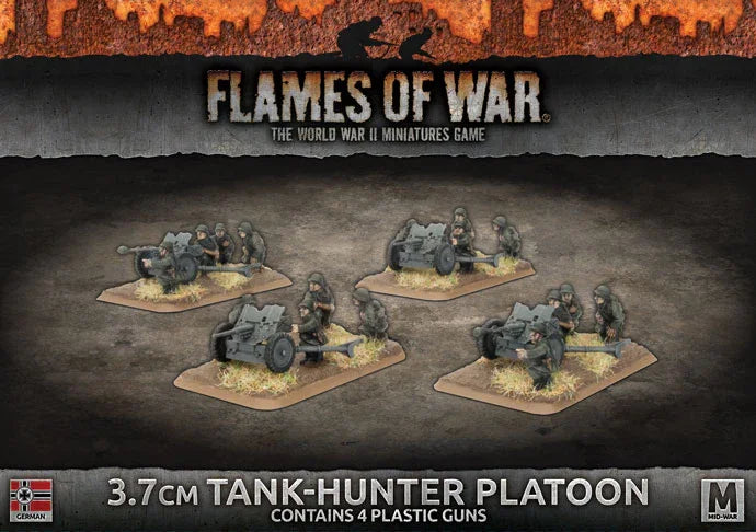 Flames of War: German: 3.7cm Tank Hunter Platoon (x4 Plastic)