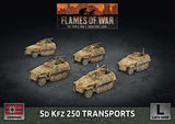 Flames of War: German: Sd Kfz 250 Reconnaissance (MG and 3.7cm) Platoon (x7 Plastic)