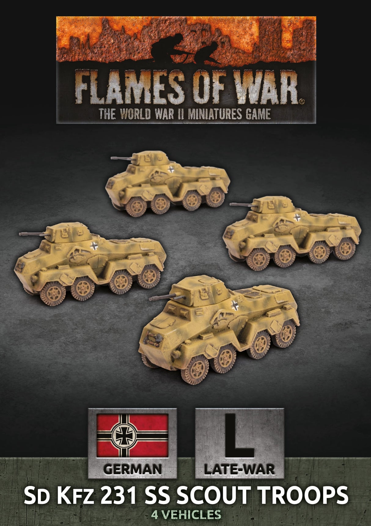 Flames of War: German (SS): Sd Kfz 231 SS Scout Troop (x4)