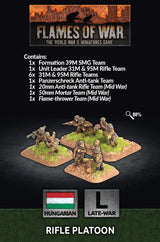 Flames of War: Hungarian: Rifle Platoon (x41 Figs)