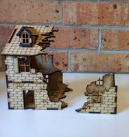 Dark Castle Terrain - Normandy - Ruined 2 Storey House